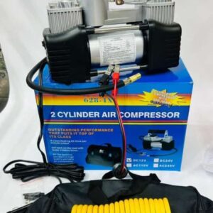 Heavy-Duty 2 Cylinder Portable Air Compressor – Car & Tire Inflator Pump