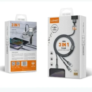 LDNIO Lc93 3in1 Fast Charging Cable Type-c& Iph& Micro